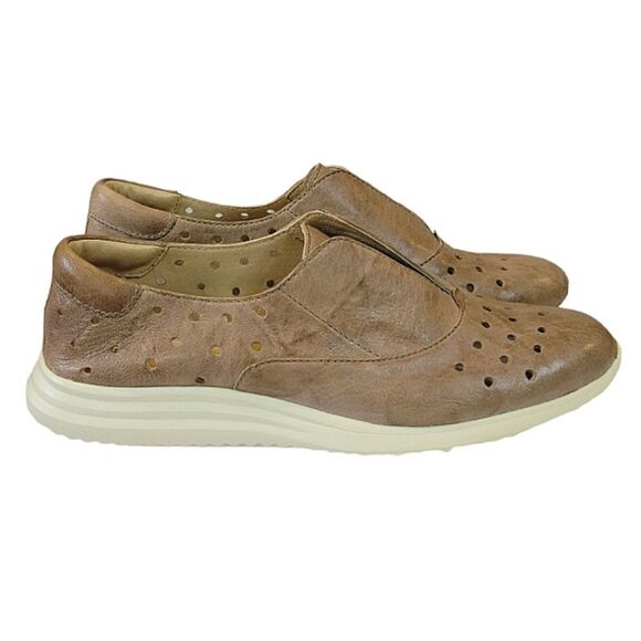 Sofft Noreen Luggage Sport Toupe Leather Perferated Sneaker Size 7.5 - Picture 3 of 9